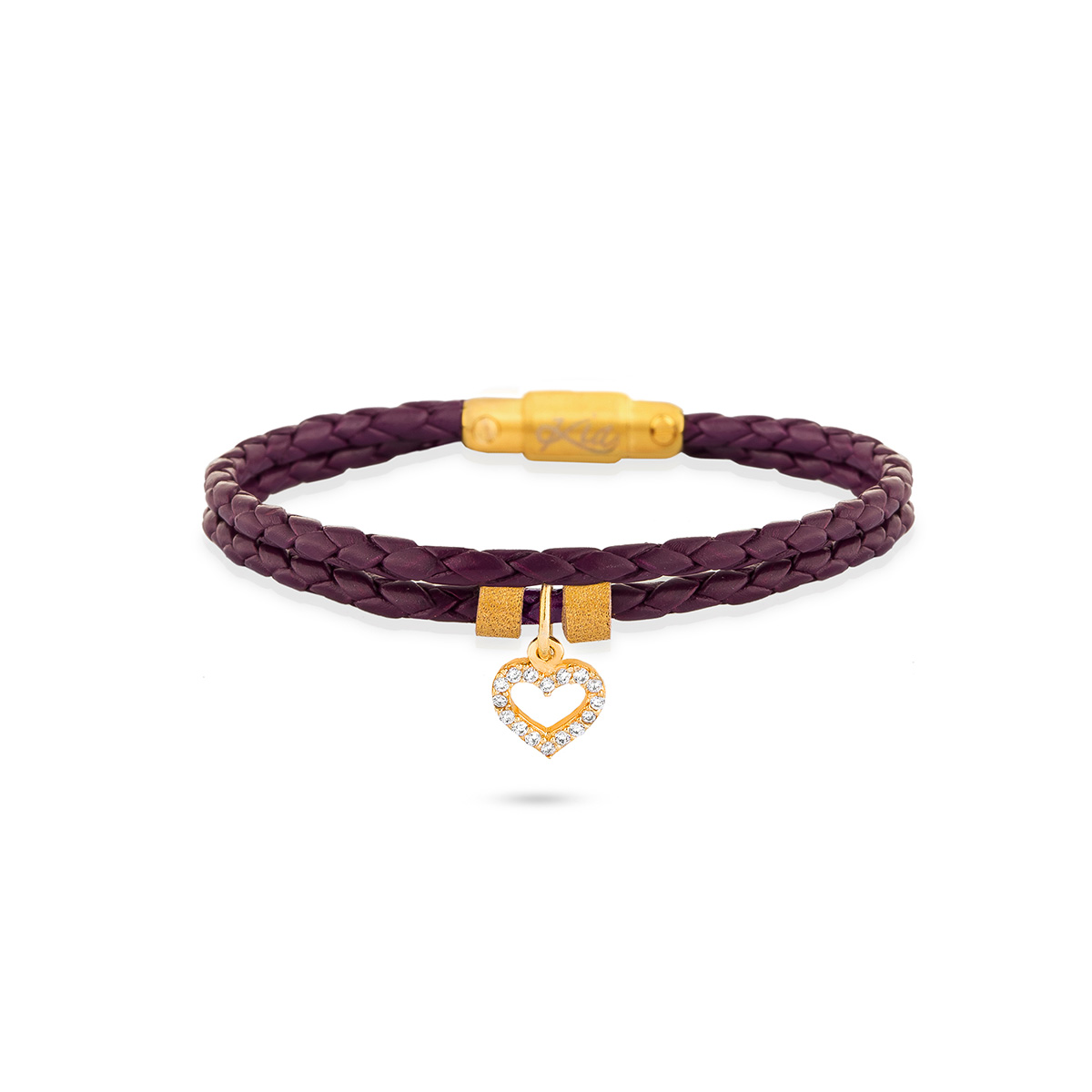 دستبند چرم و طلا  کد BTR055