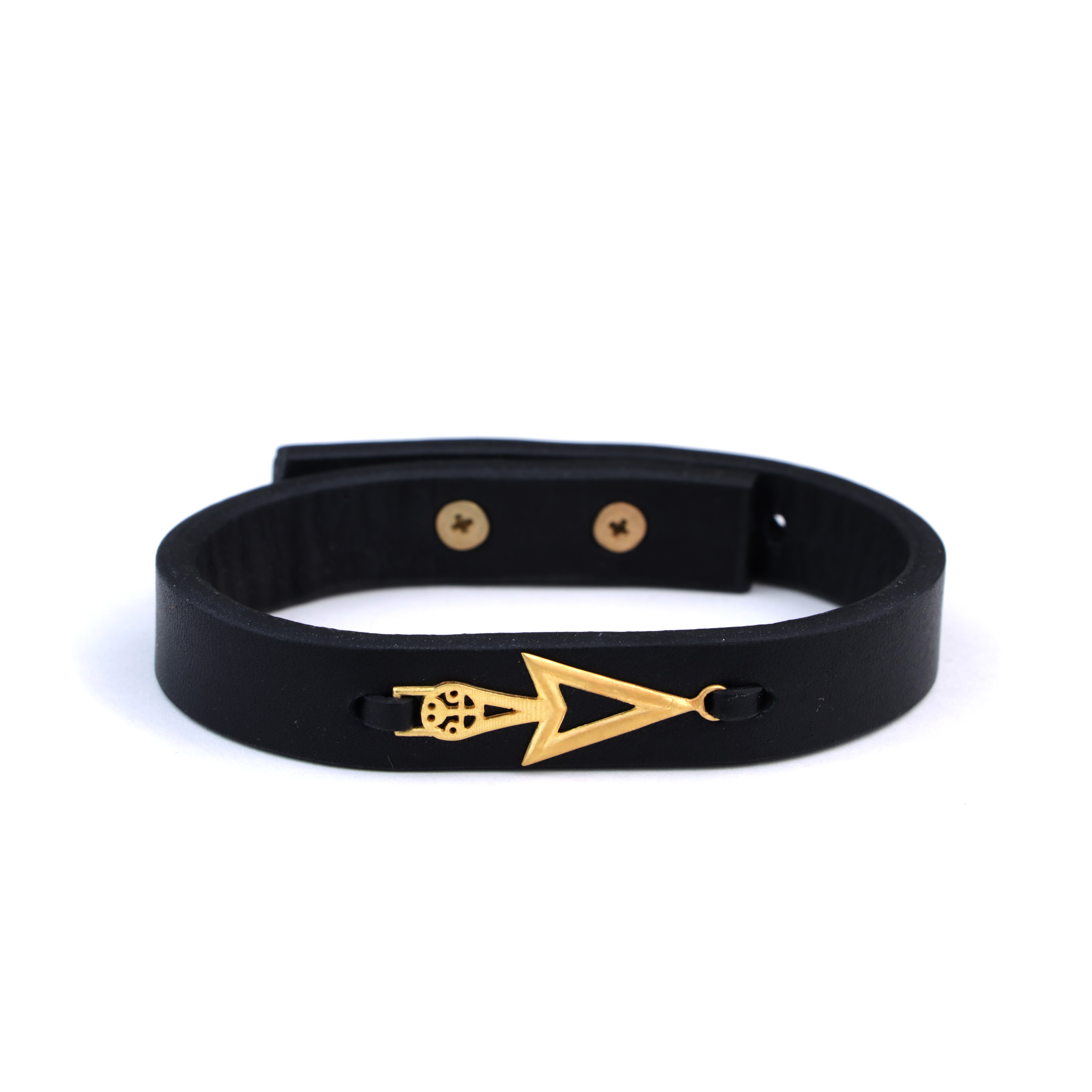 دستبند چرم و طلا  کد TSL183