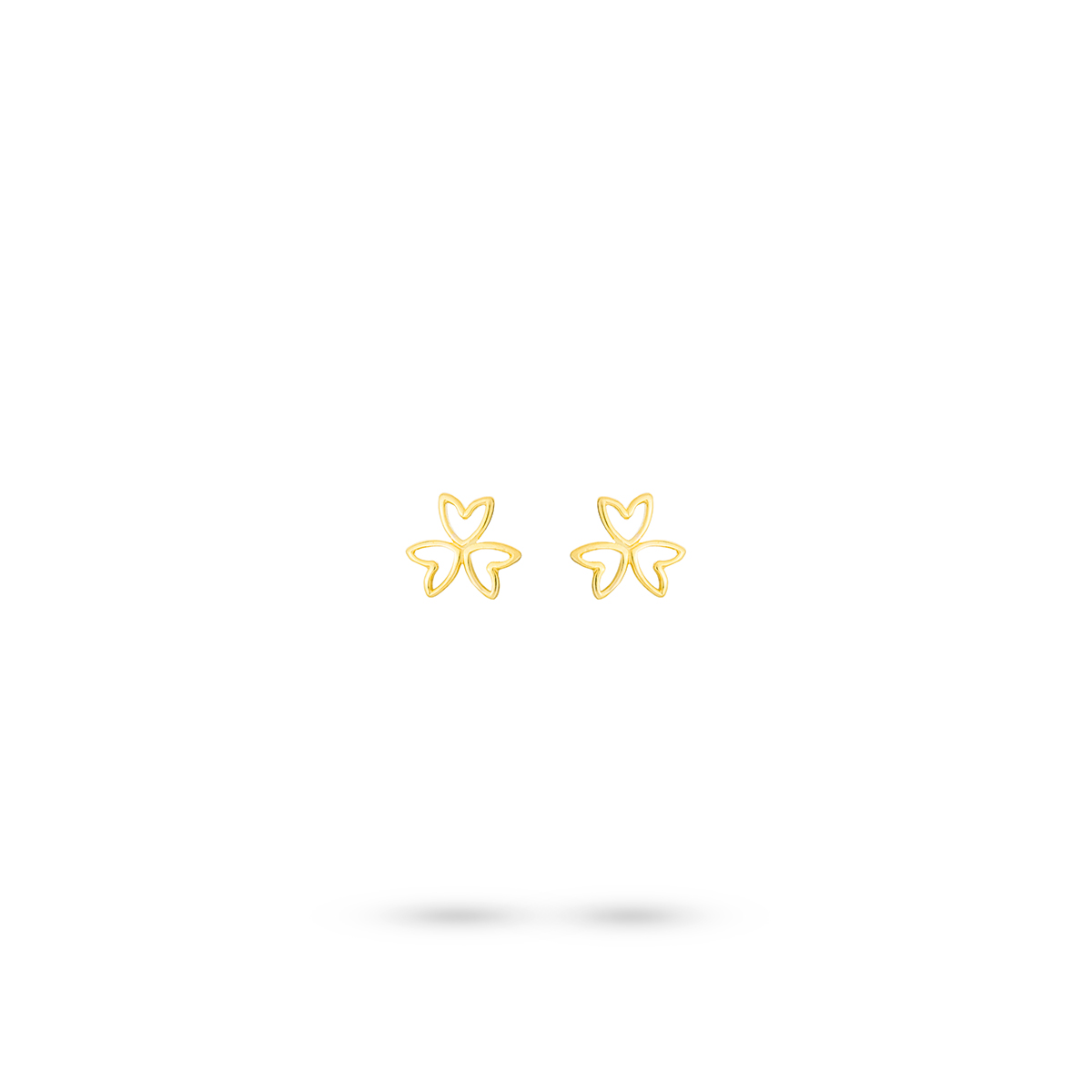 گوشواره گوشواره میخی طلا طرح سه قلب کد EMH005