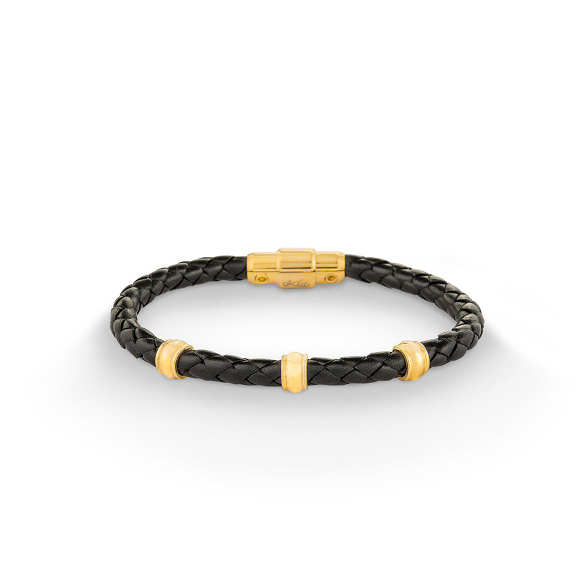 دستبند چرم و طلا  کد BM181