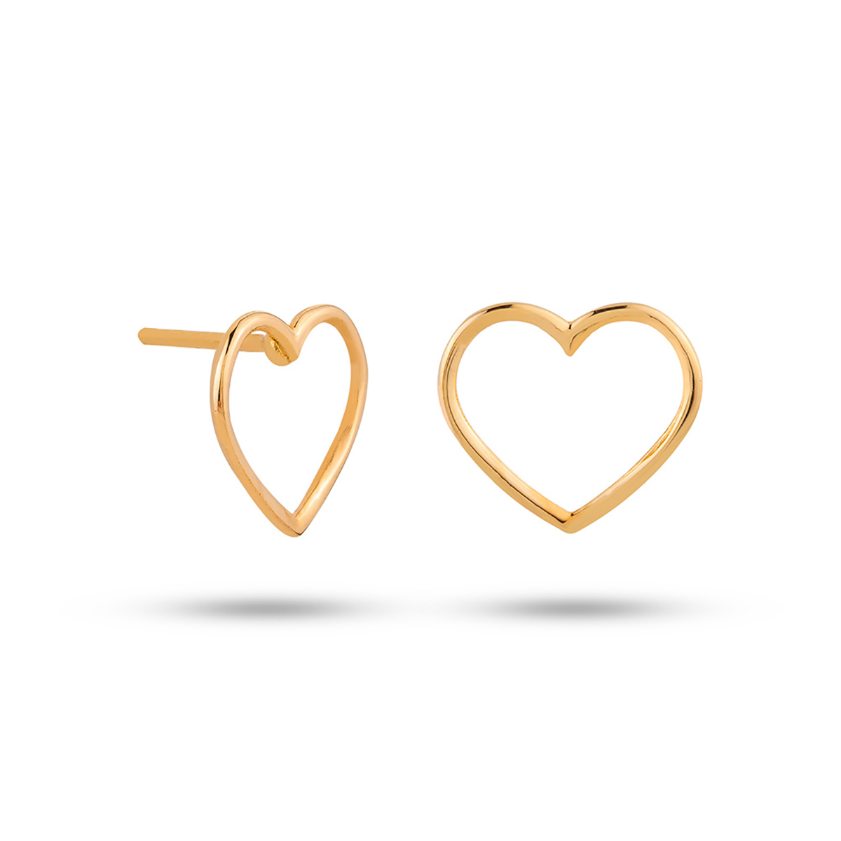 گوشواره گوشواره میخی طلا طرح قلب کد EM369