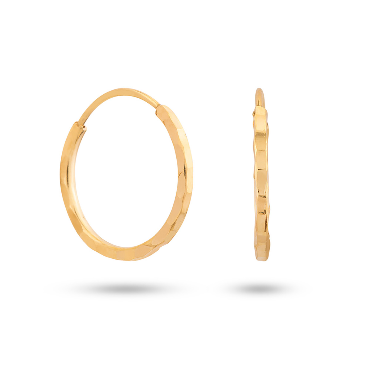 گوشواره گوشواره حلقه ای طلا شیار دار کد EMR159