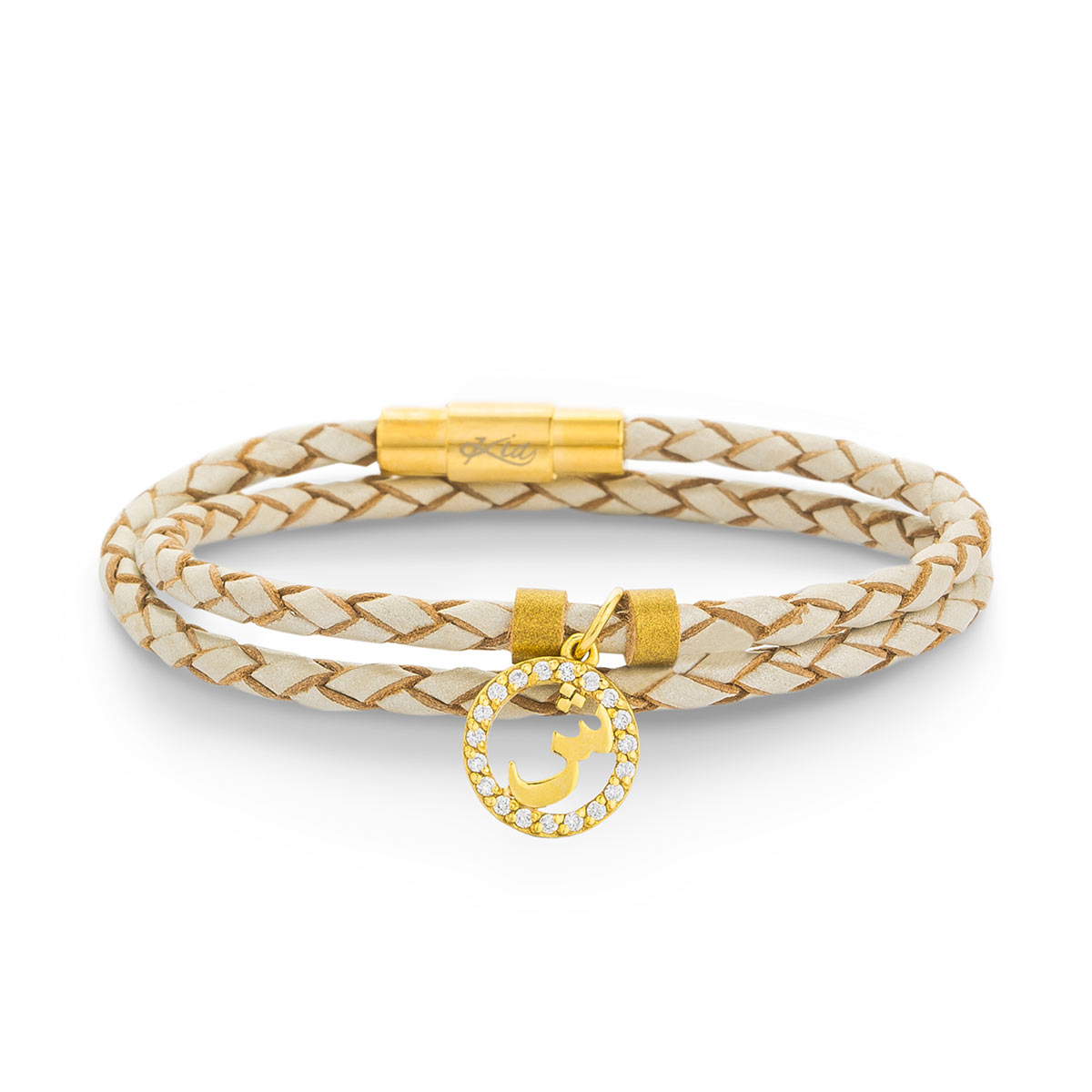 دستبند چرم و طلا  کد BM125-017