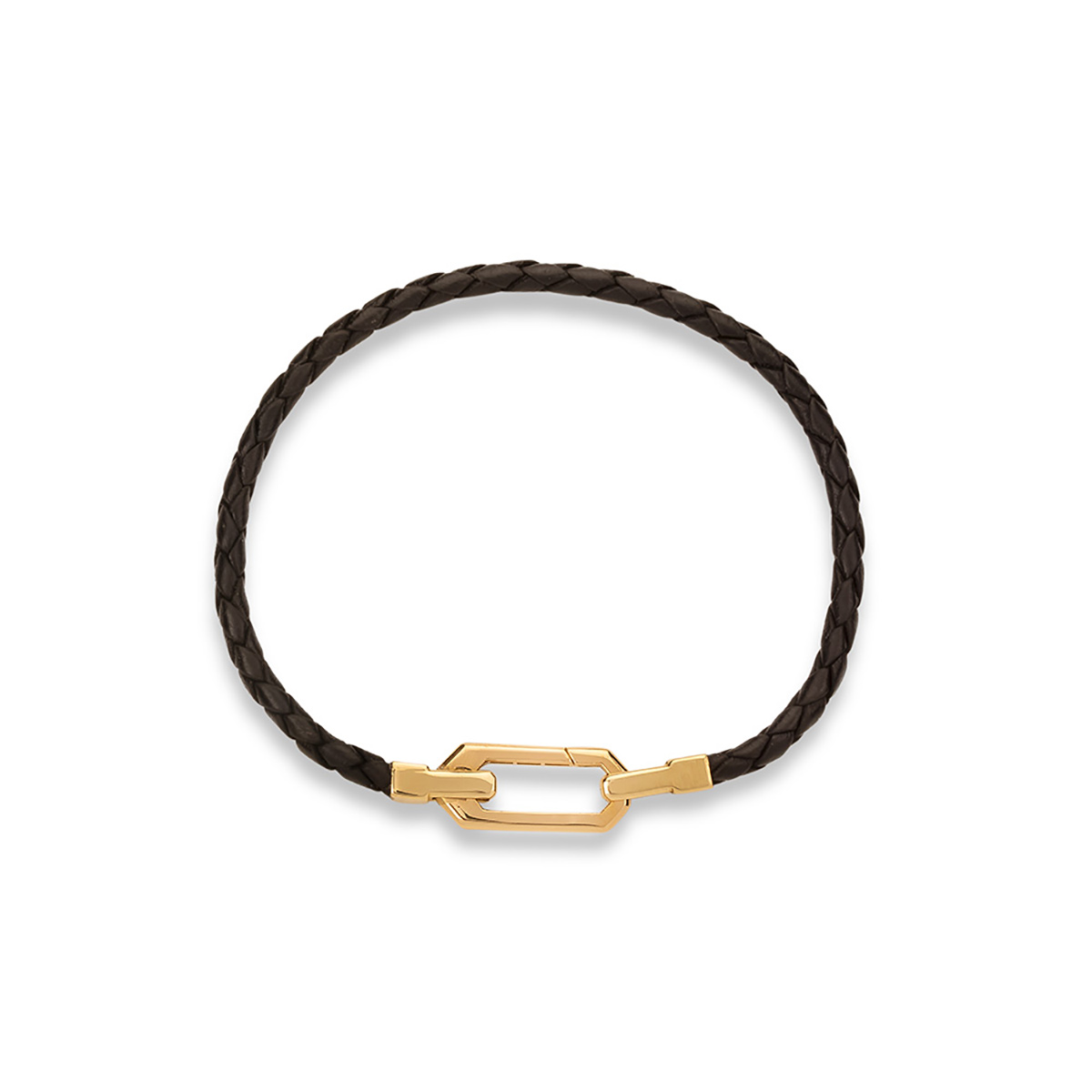 دستبند چرم و طلا  کد BM407