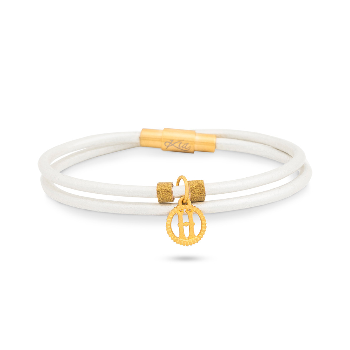 دستبند چرم و طلا  کد BAS069-008