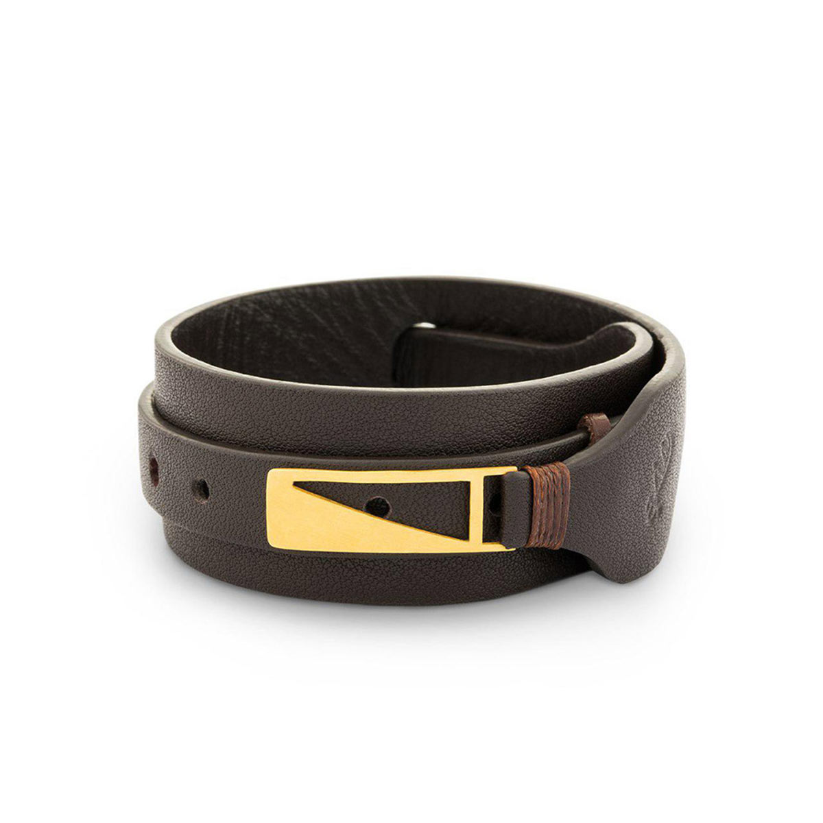 دستبند چرم و طلا  کد BM163