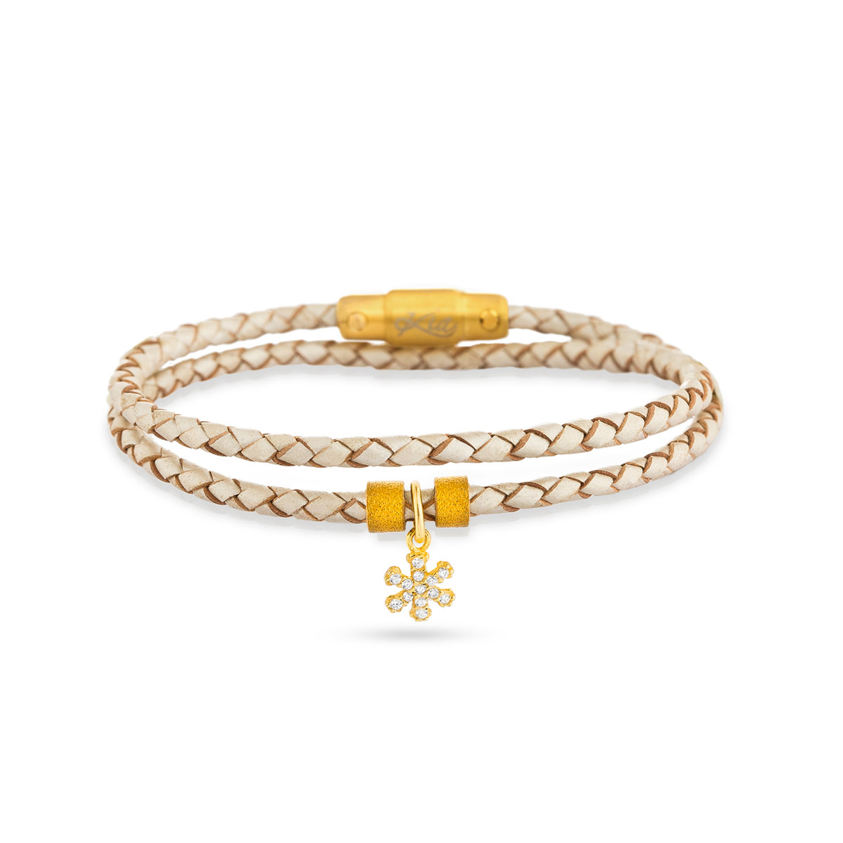 دستبند چرم و طلا  کد BTR040