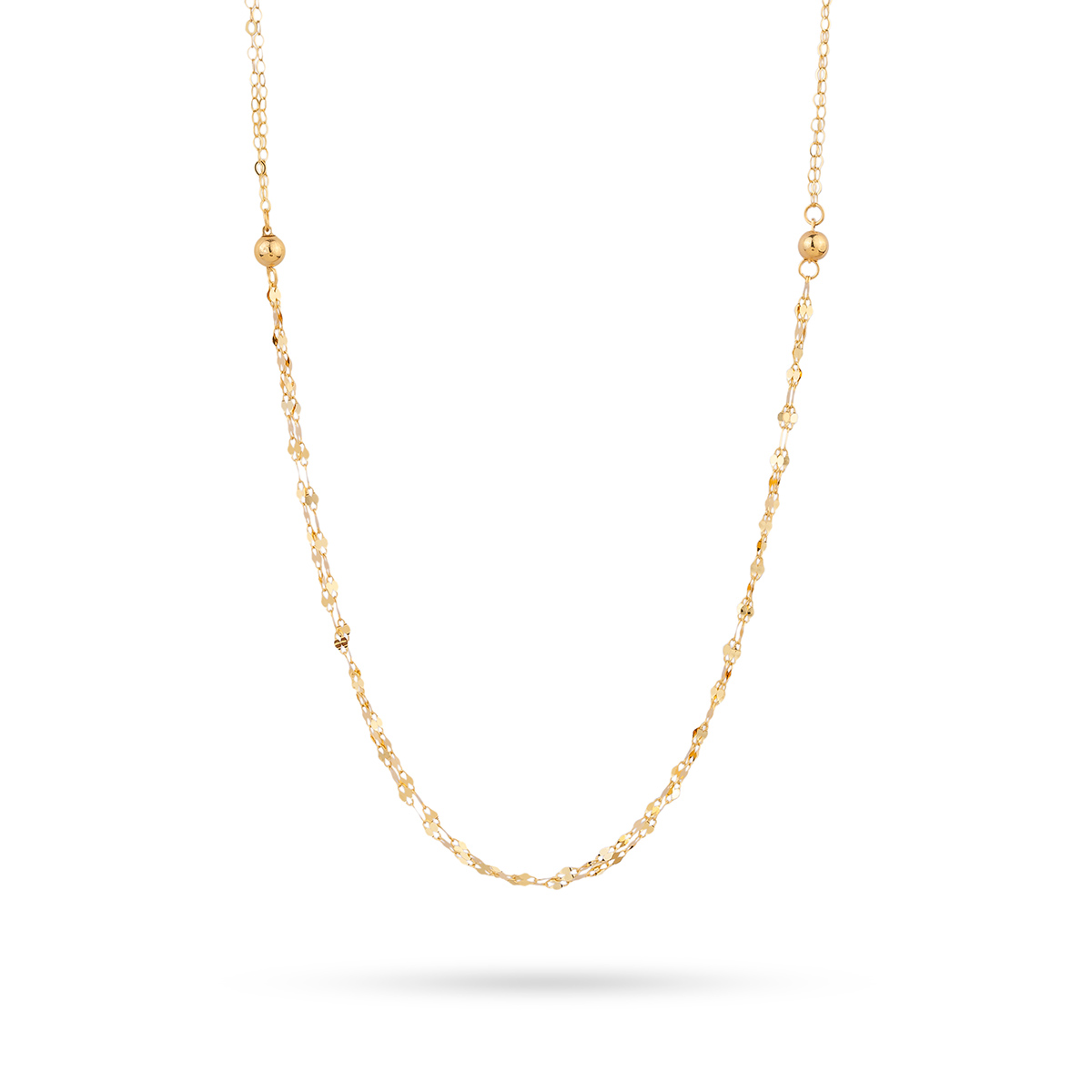 گردنبند دو رج پولکی زنجیر کد NMR525