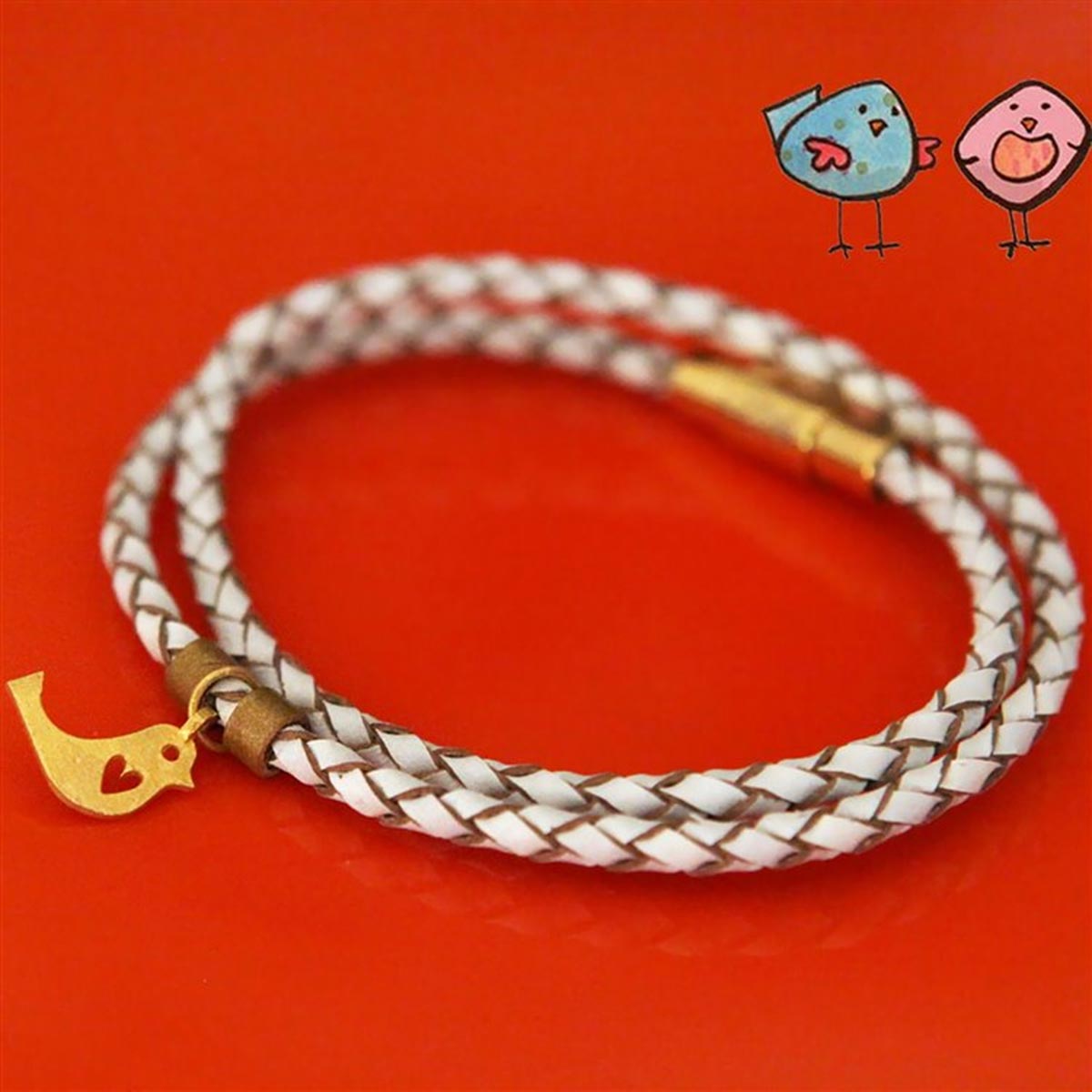 دستبند چرم و طلا  کد BR062