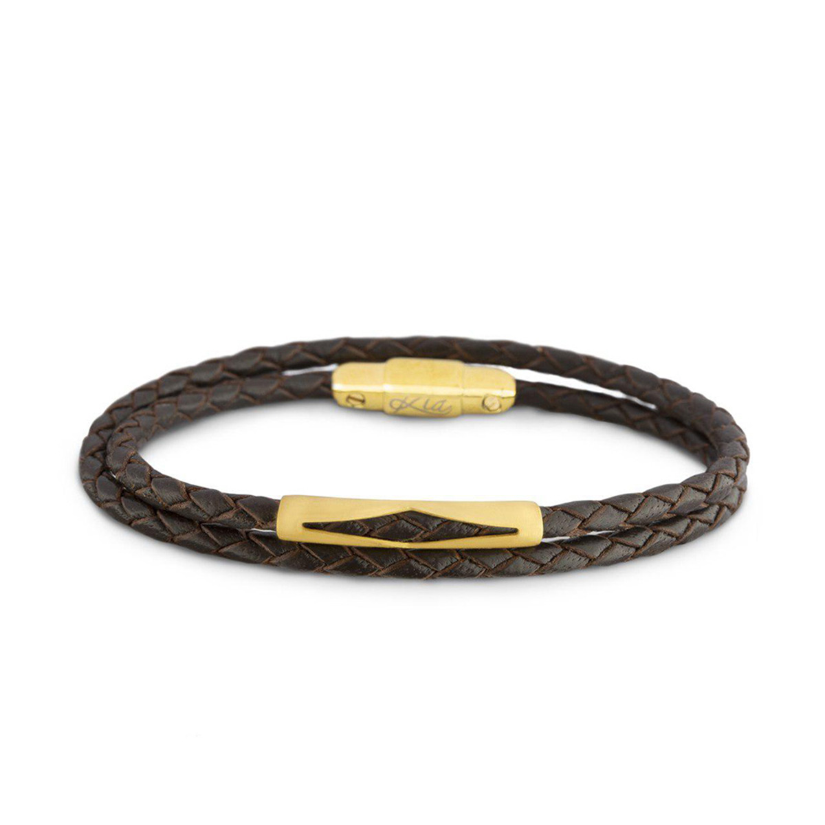 دستبند چرم و طلا  کد BM244