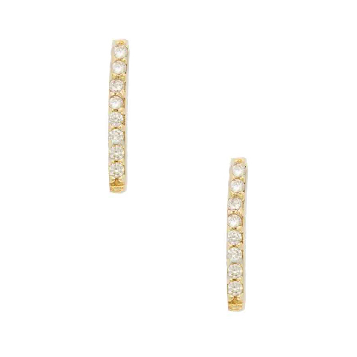 گوشواره گوشواره میخی طلا طرح خط نگین کد EMOH026