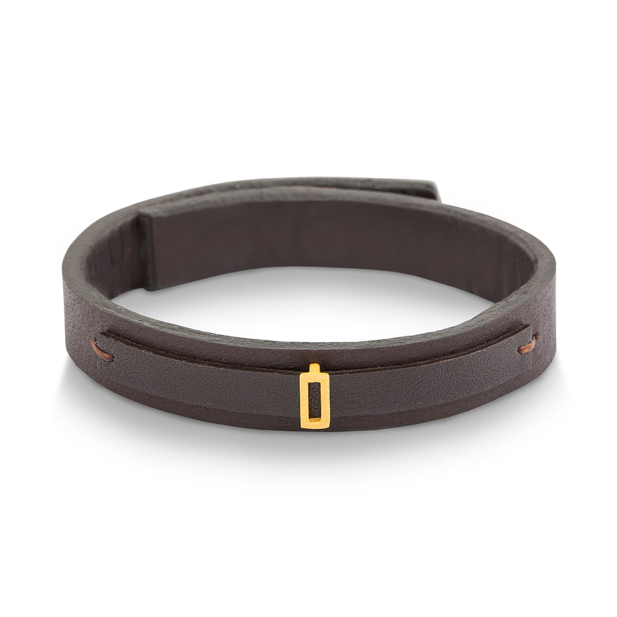 دستبند چرم و طلا  کد BR046