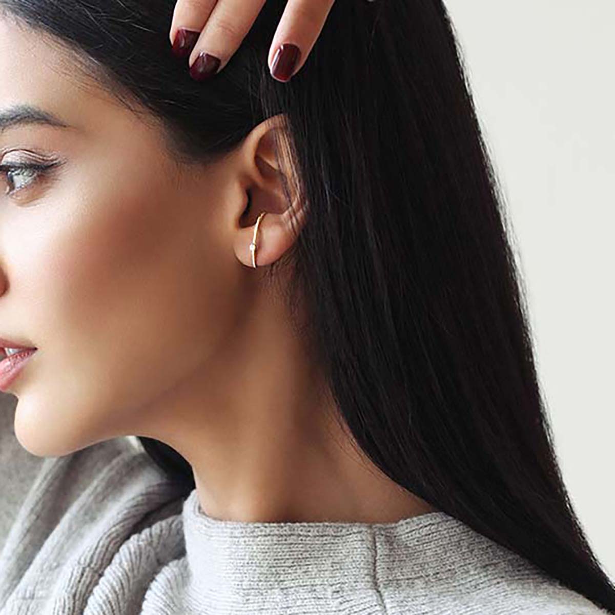 گوشواره گوشواره میخی طلا طرح کمان کد EM320