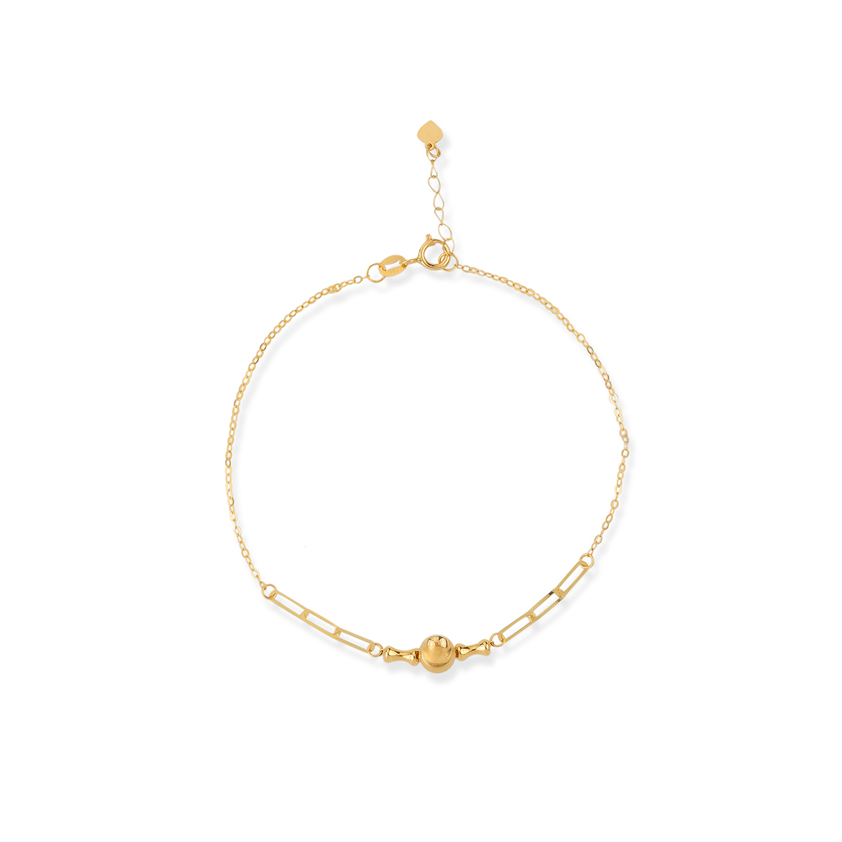 دستبند زنجير طلا تک گوی هرمس کد BMR537