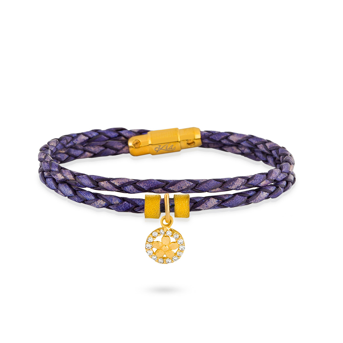 دستبند چرم و طلا  کد BTR053