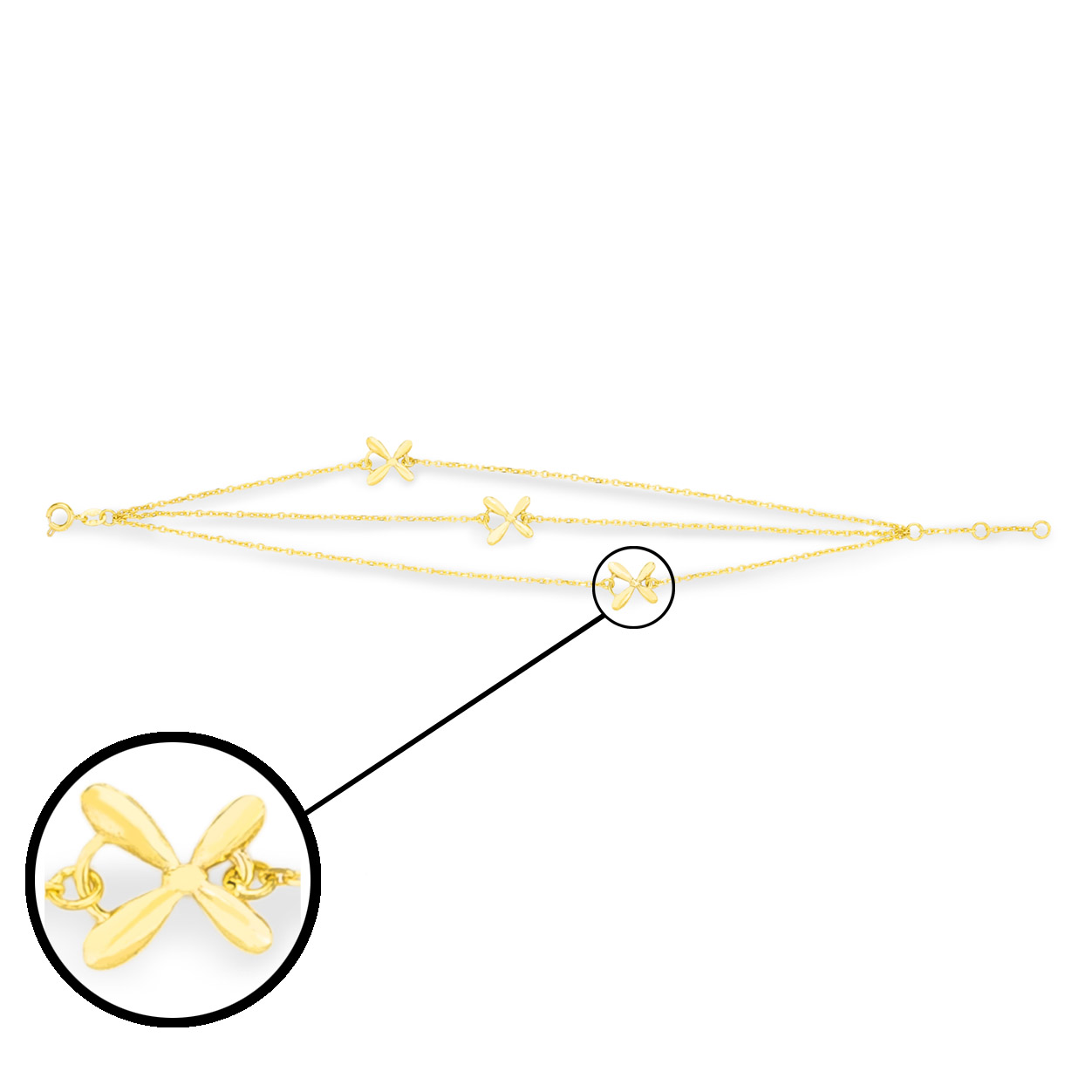 دستبند زنجير طلا  کد BMH026