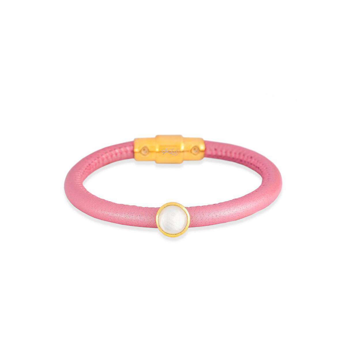 دستبند چرم و طلا  کد BM225