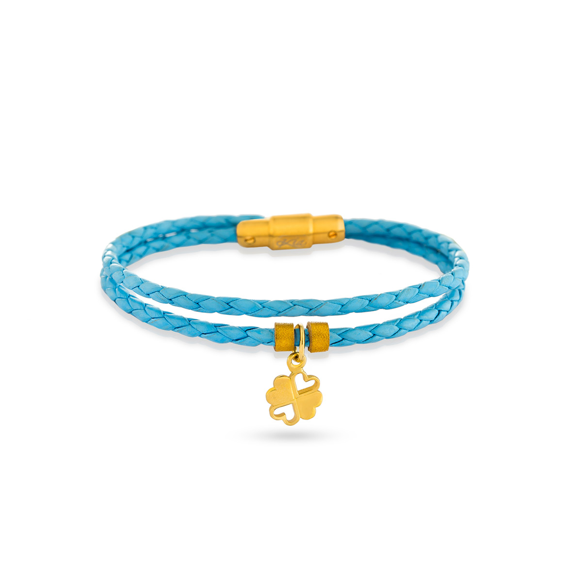 دستبند چرم و طلا  کد BTR038