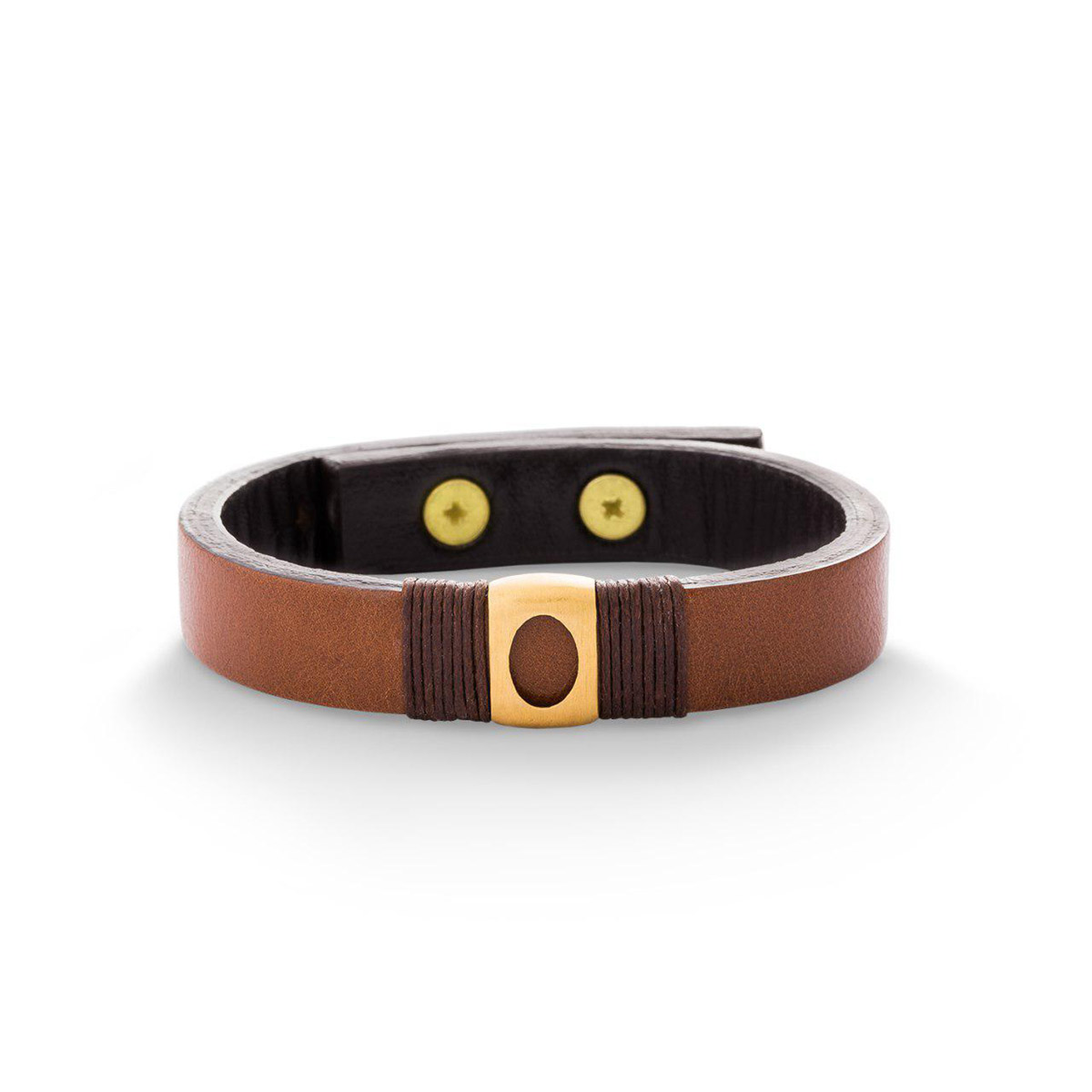 دستبند چرم و طلا  کد BM267