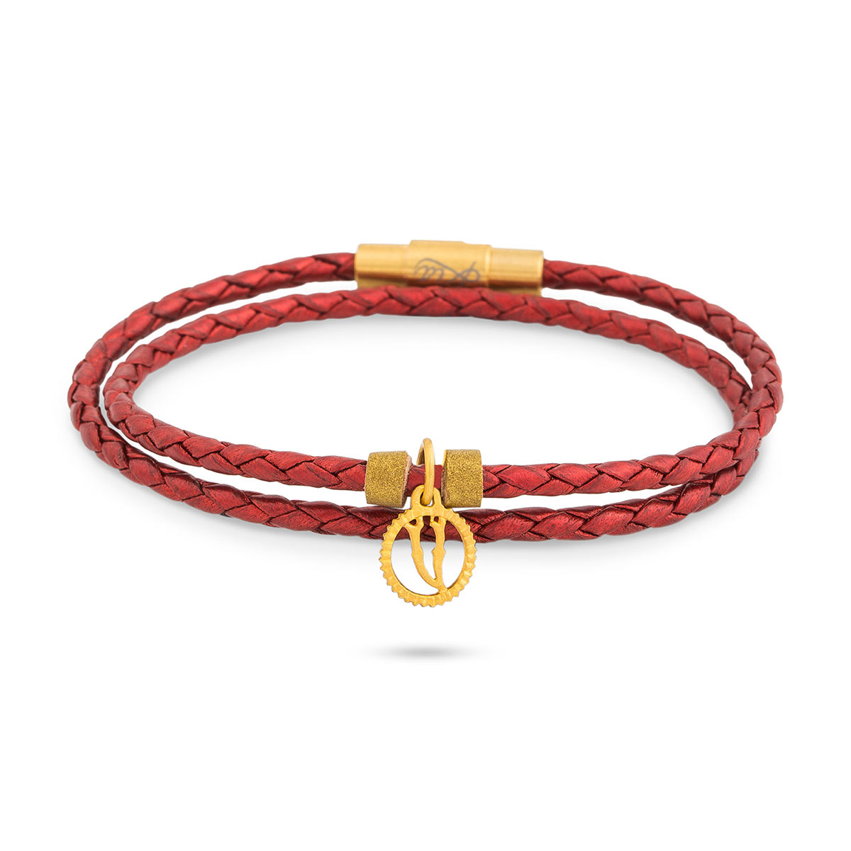 دستبند چرم و طلا  کد BAS069-022