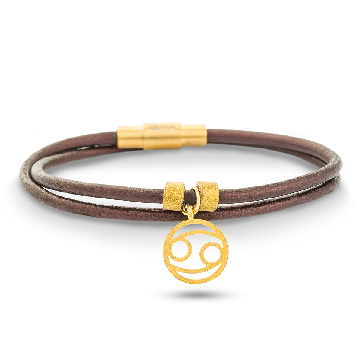 دستبند چرم و طلا  کد BR063-04