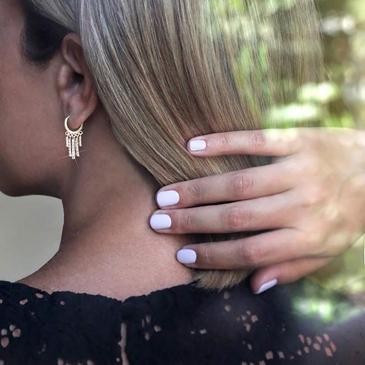 گوشواره گوشواره حلقه ای آویز دار طلا طرح رشته ای کد RZE-1113