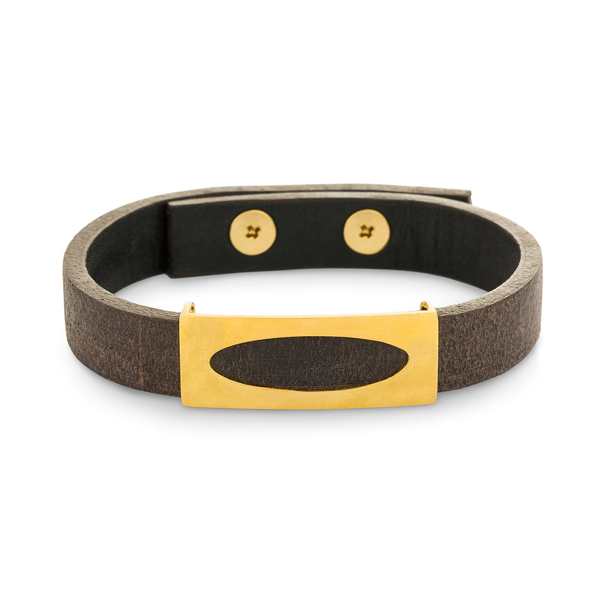 دستبند چرم و طلا  کد BM237