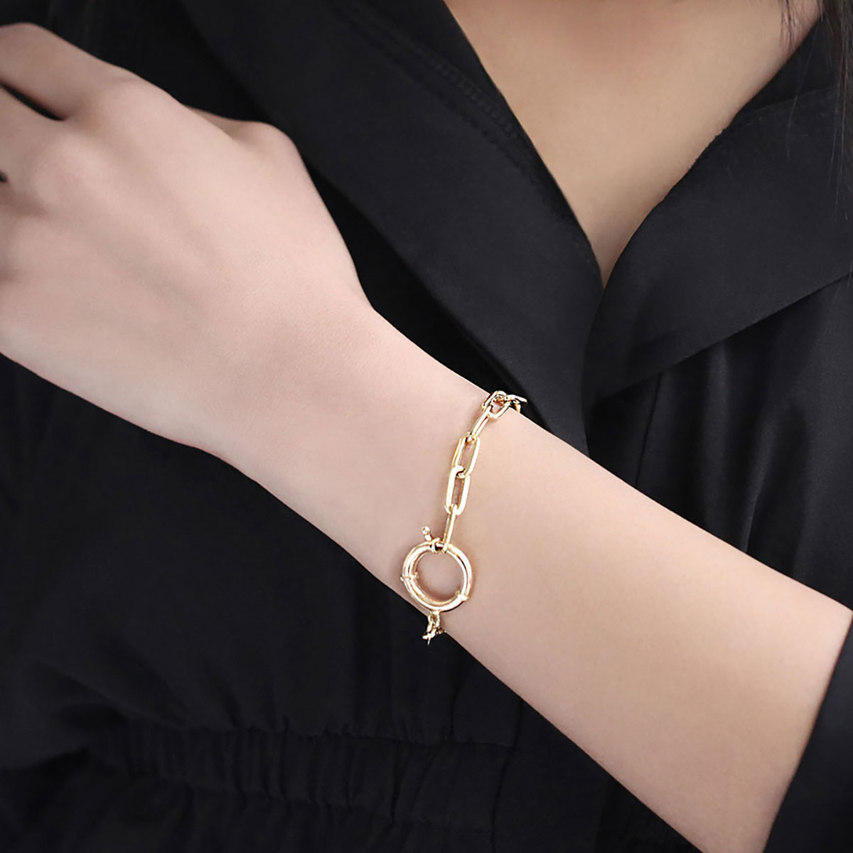 دستبند زنجير طلا  کد OB002