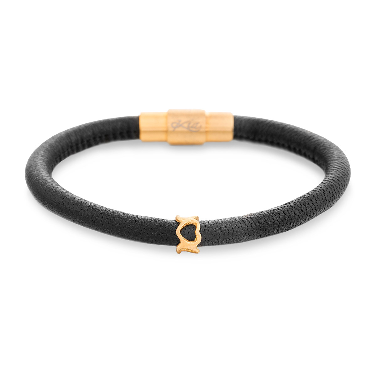 دستبند چرم و طلا  کد BM292