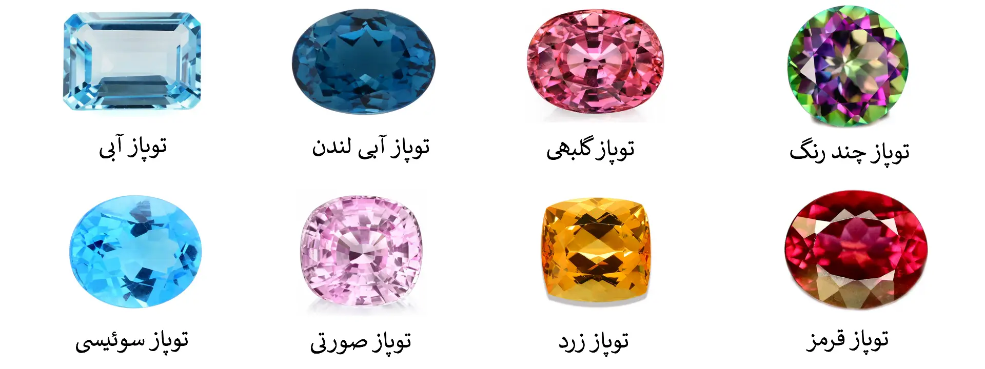 عکس انواع سنگ توپاز