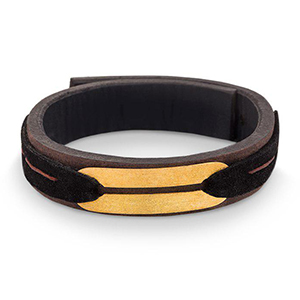 دستبند چرم و طلا  کد BBH003