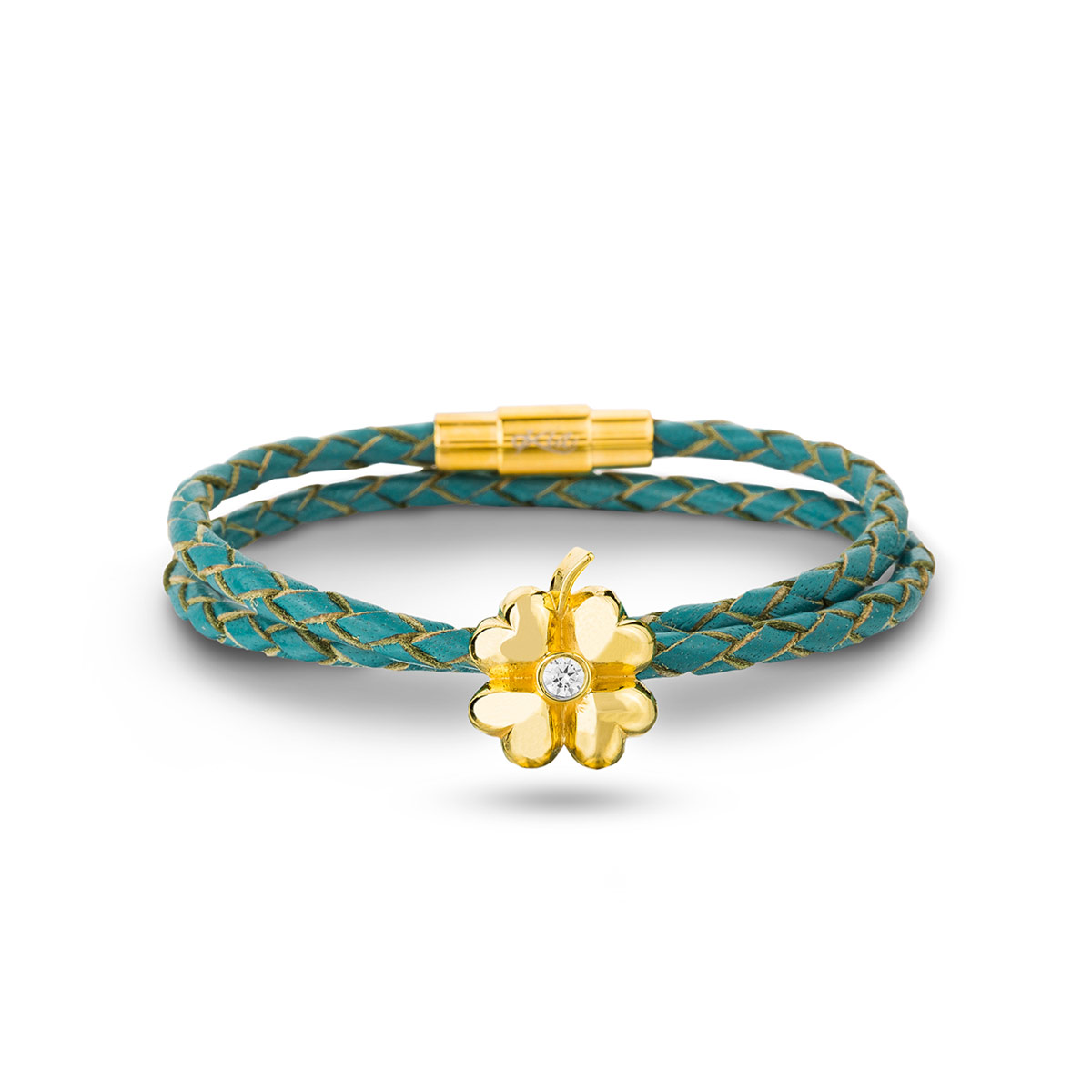 دستبند چرم و طلا  کد BM175