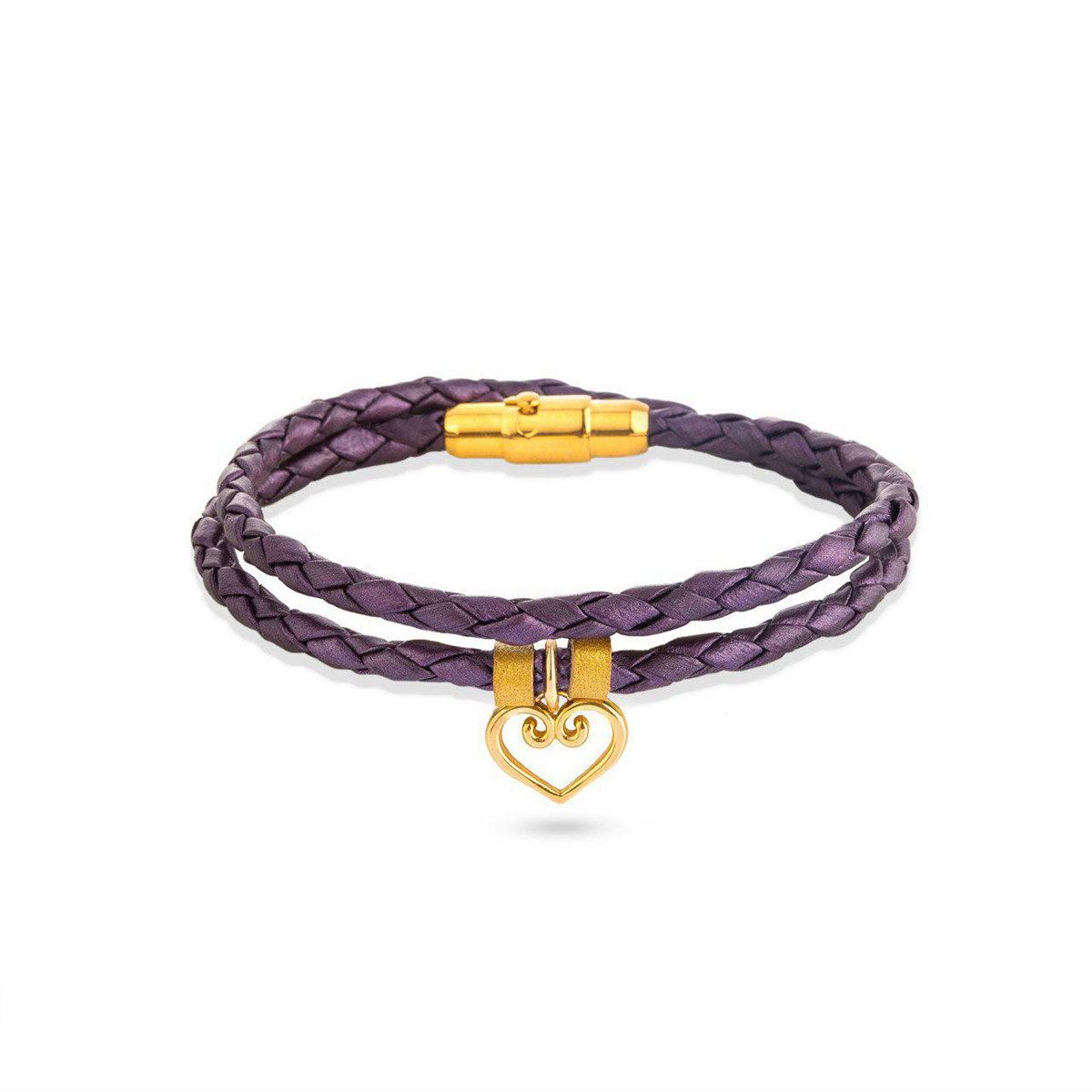 دستبند چرم و طلا  کد BR124