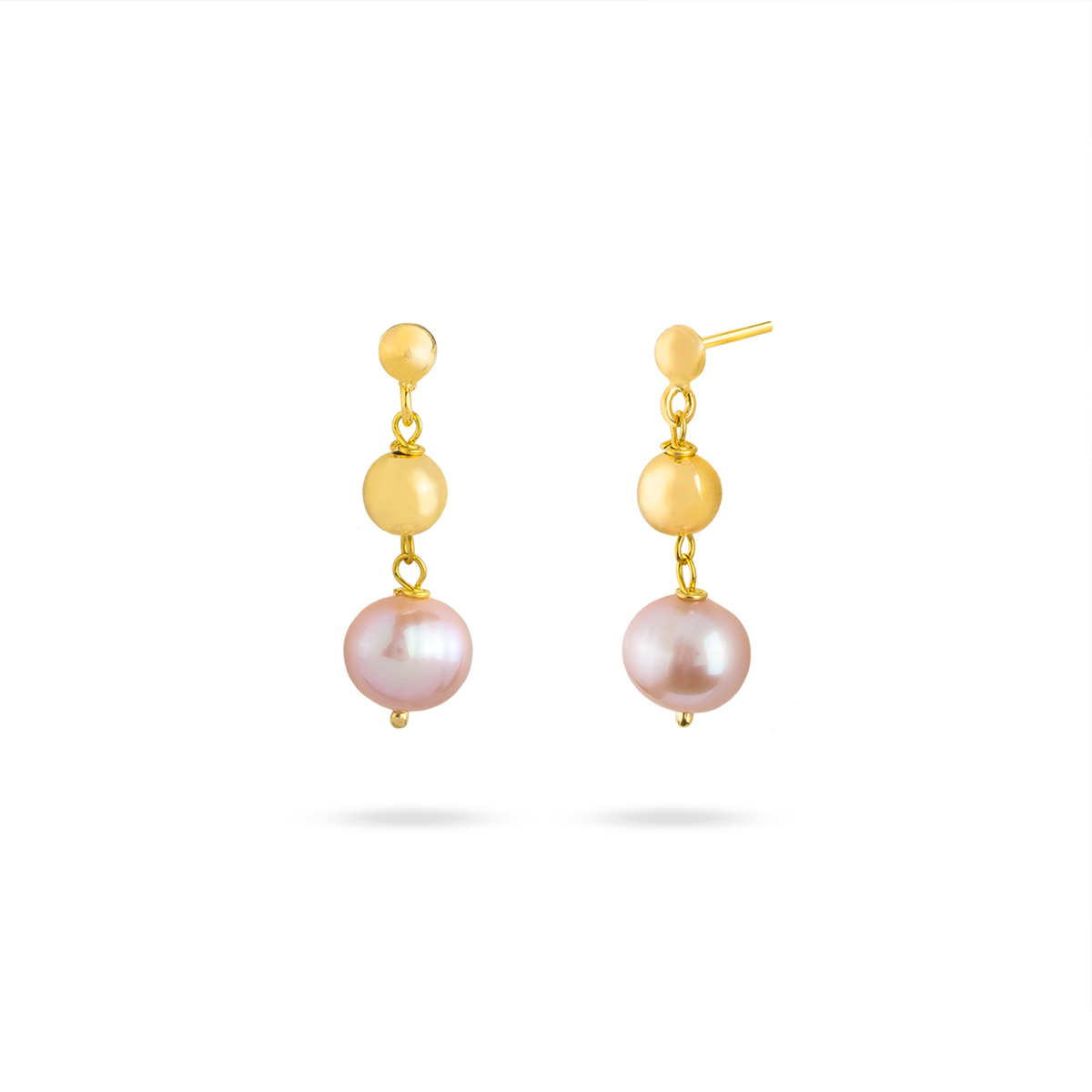 گوشواره گوشواره میخی طلا طرح گوی مروارید کد ET071