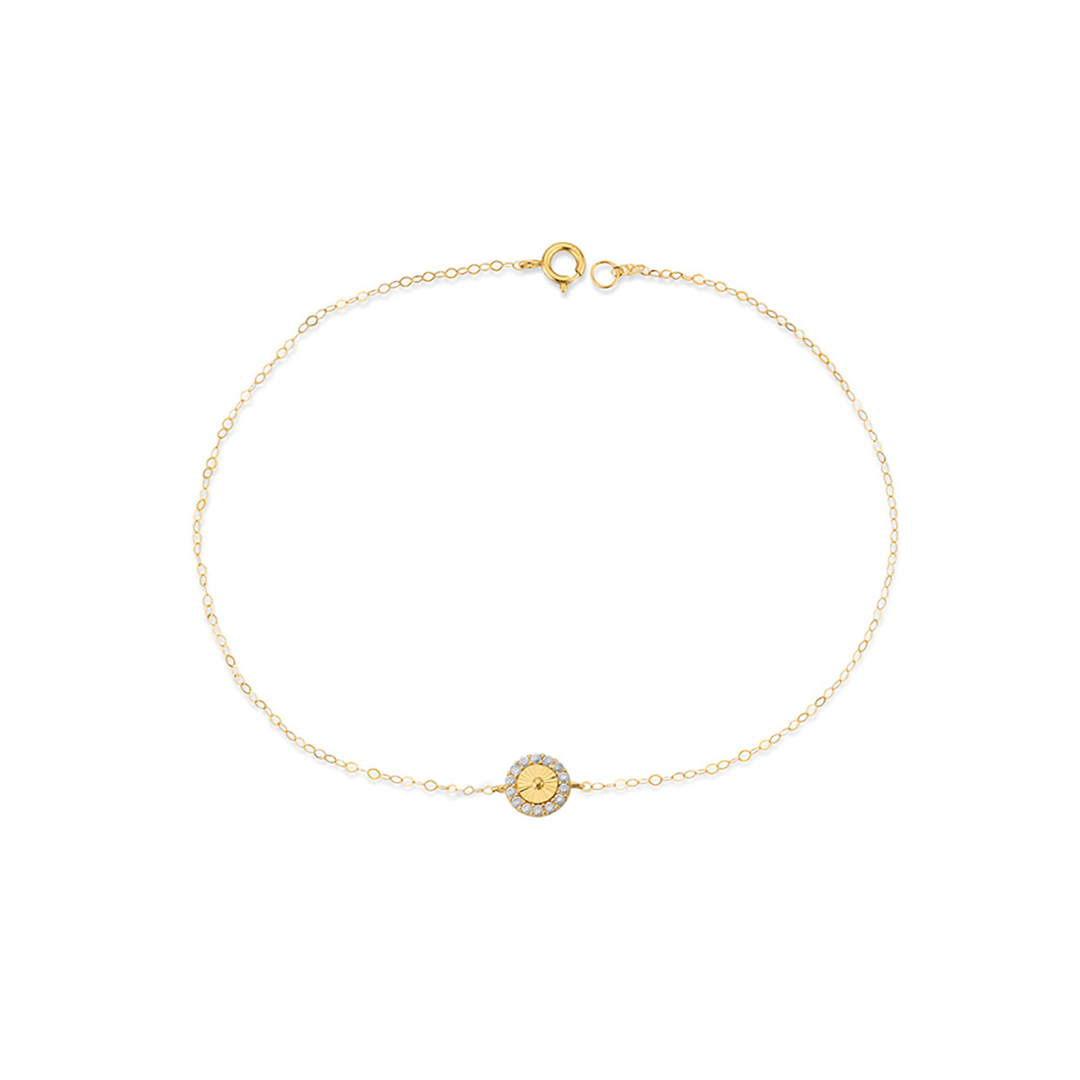 دستبند زنجير طلا دایره اتمی کد BMR560