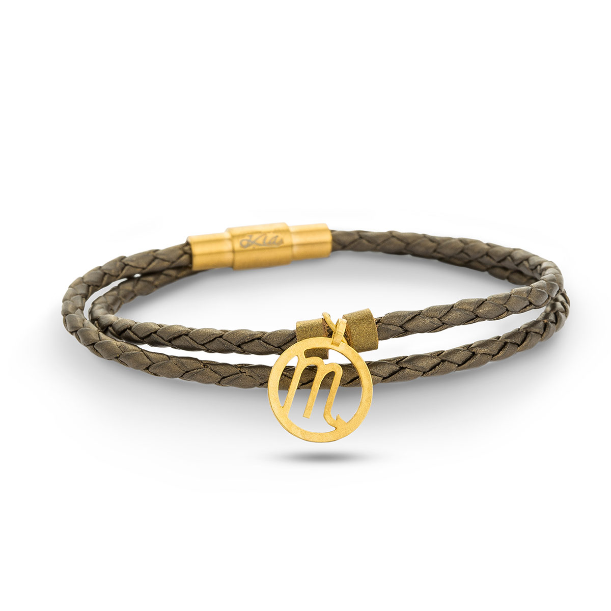 دستبند چرم و طلا  کد BR063-08