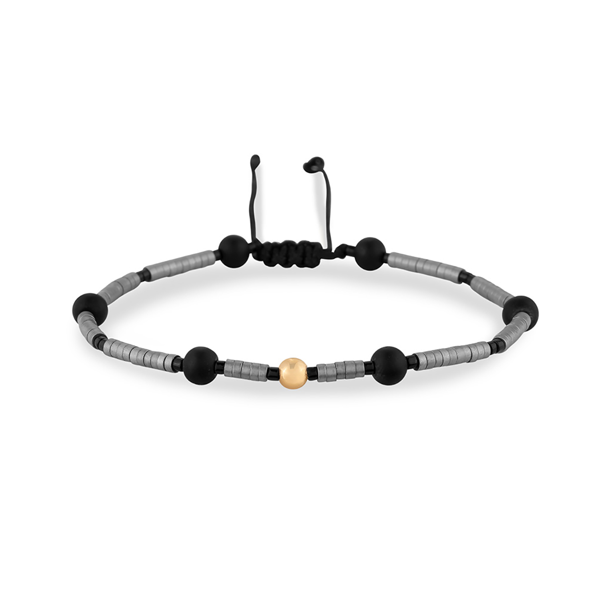 دستبند سنگی شش انیکس و حدید مردانه کد BSH430