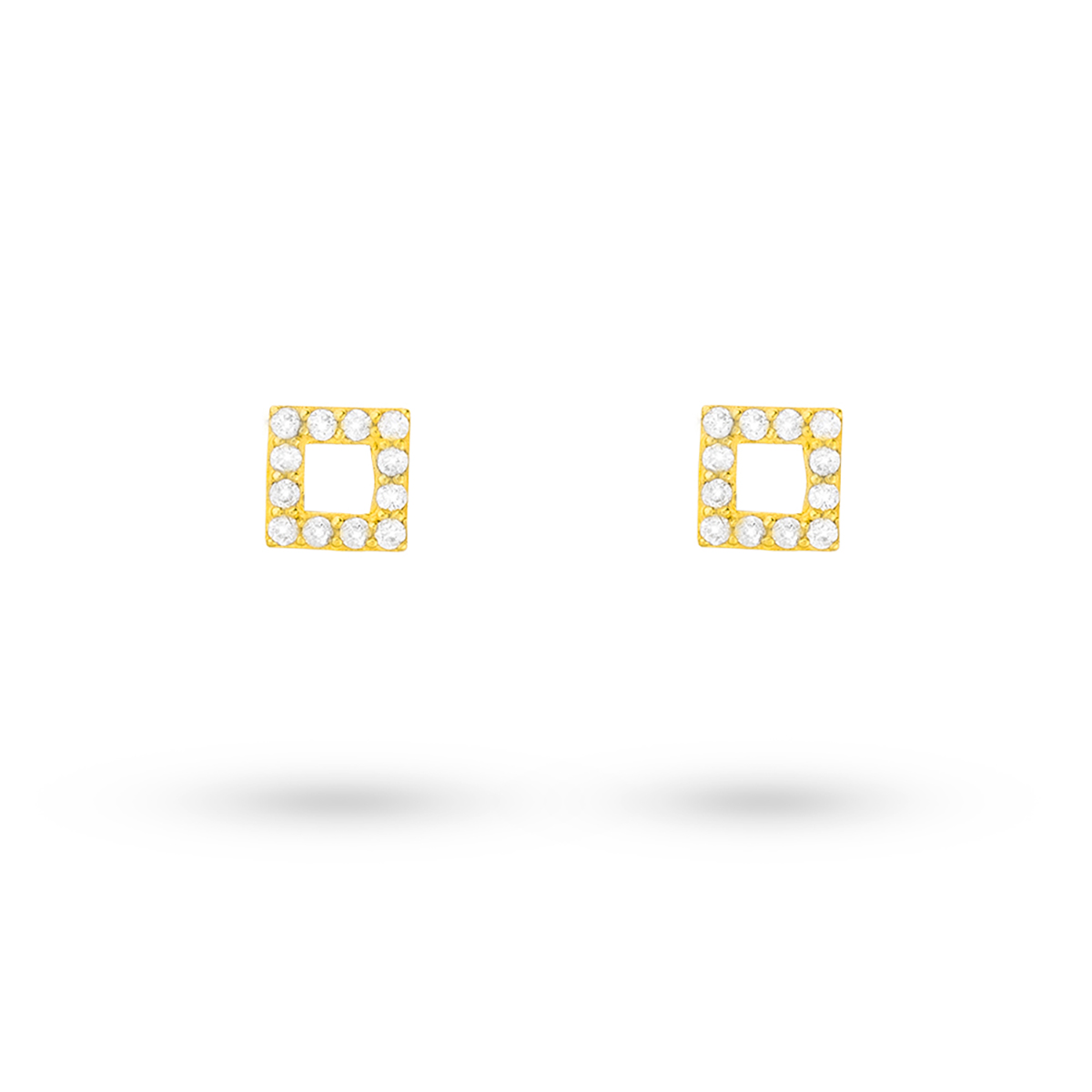 گوشواره گوشواره میخی طلا طرح مربع اتمی کد EM327