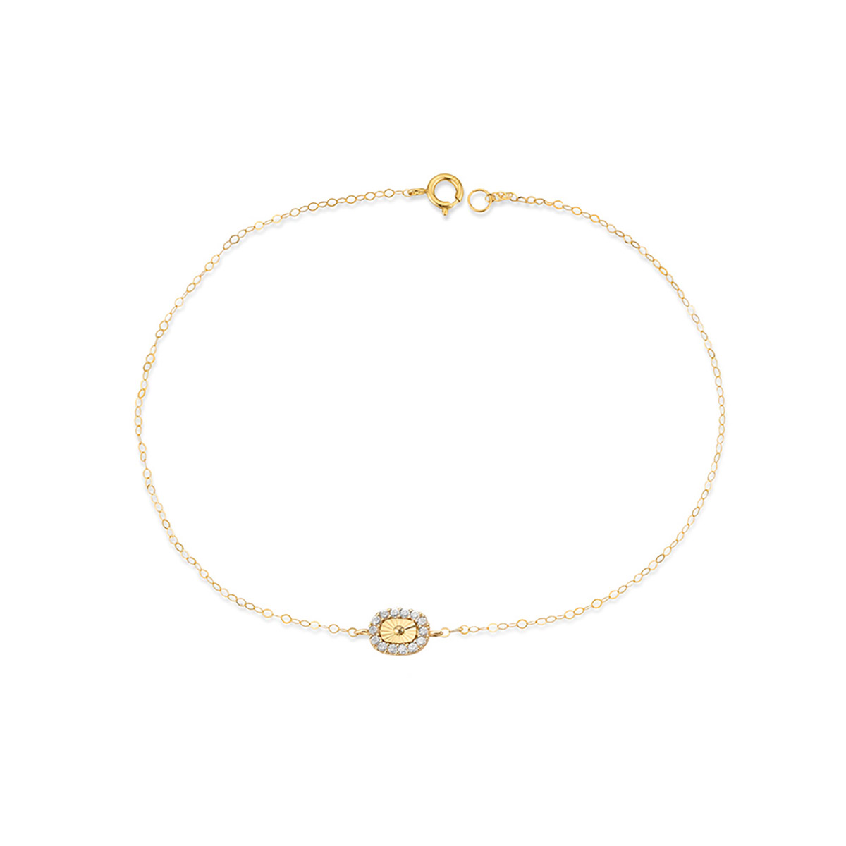 دستبند زنجير طلا مربع اتمی کد BMR559