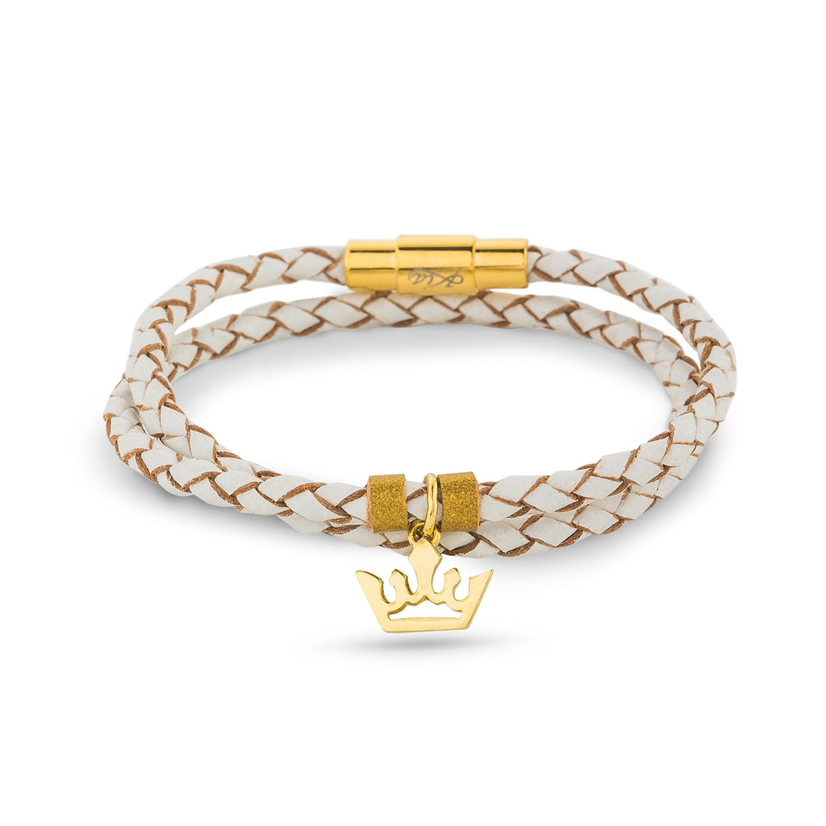 دستبند چرم و طلا  کد BM063