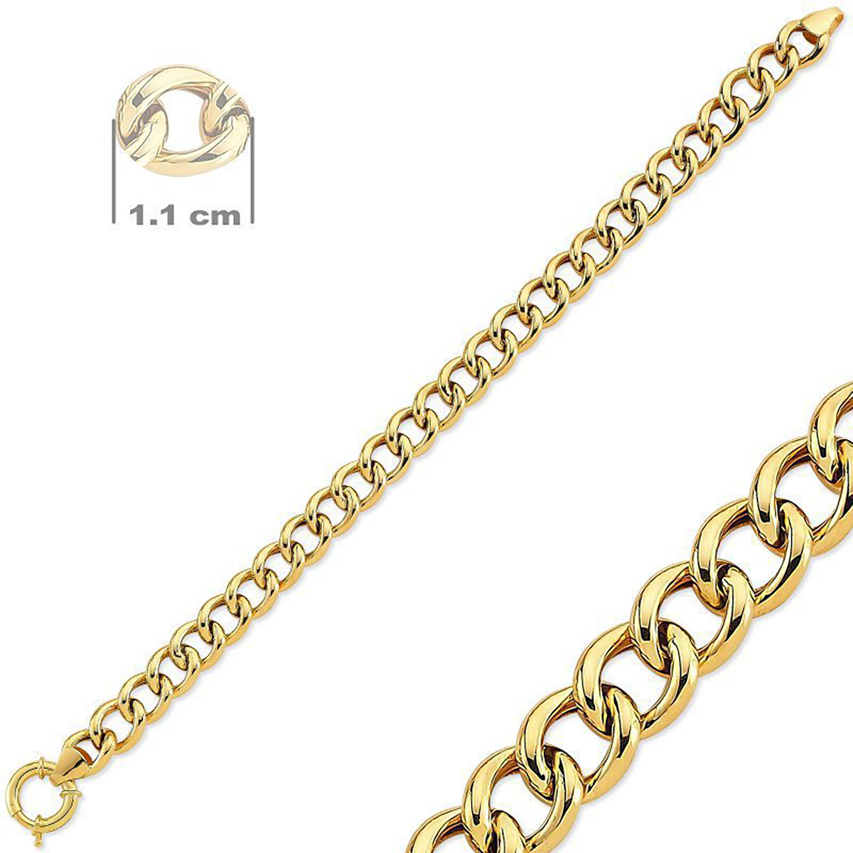 دستبند زنجير طلا  کد RSB-1118