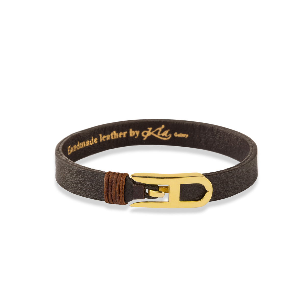 دستبند چرم و طلا  کد BM307