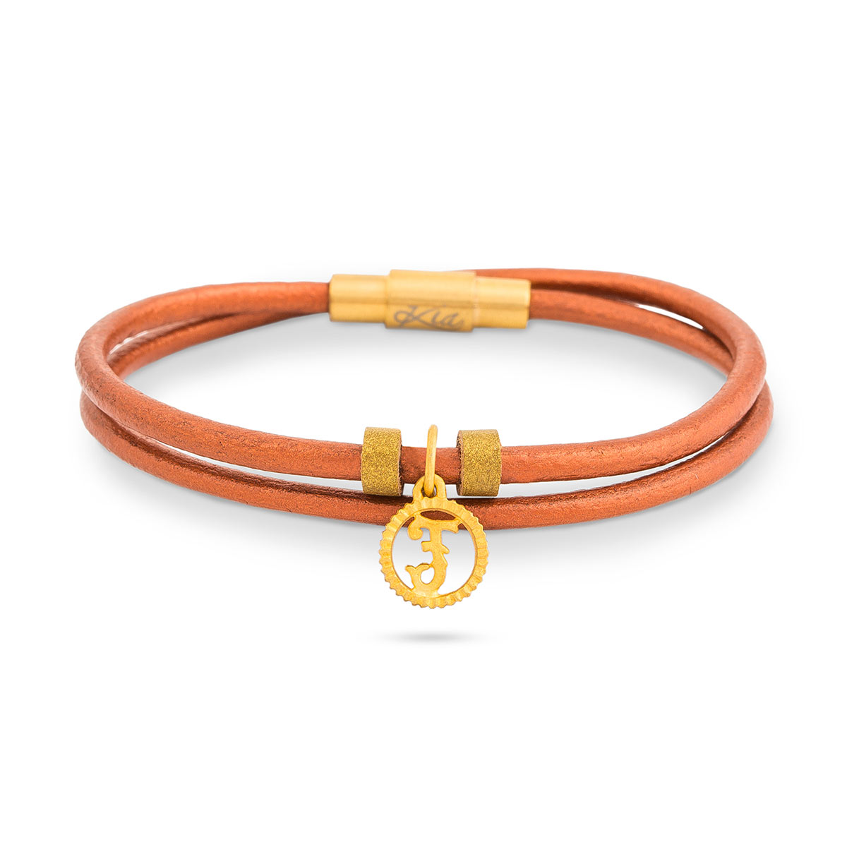 دستبند چرم و طلا  کد BAS069-010