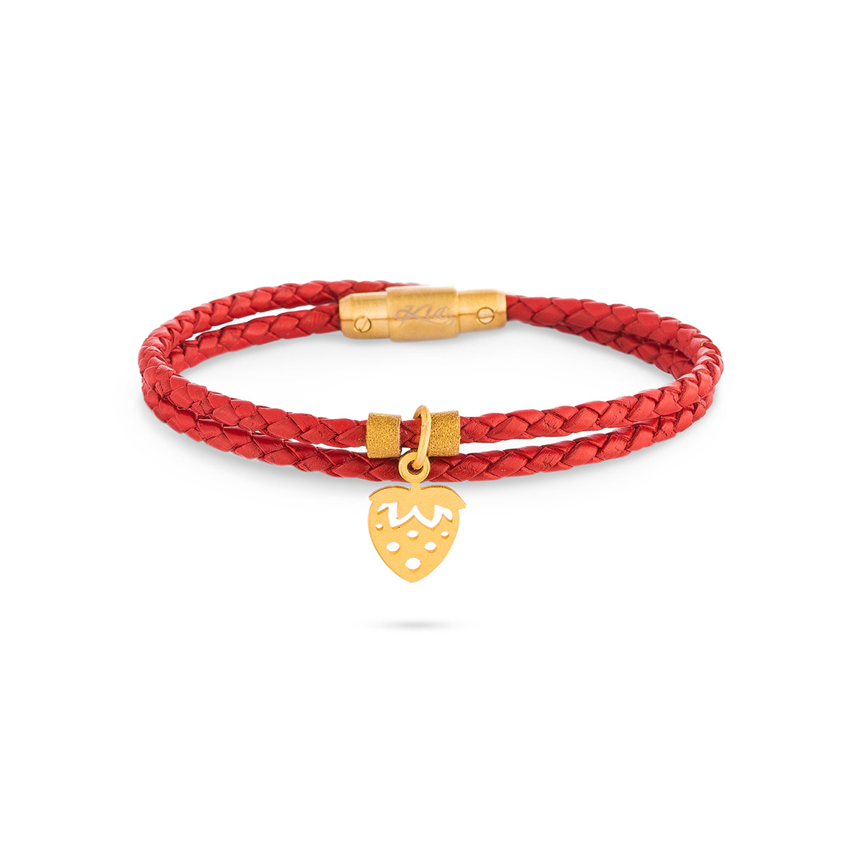 دستبند چرم و طلا  کد BR116