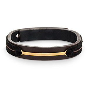 دستبند چرم و طلا  کد BBH002