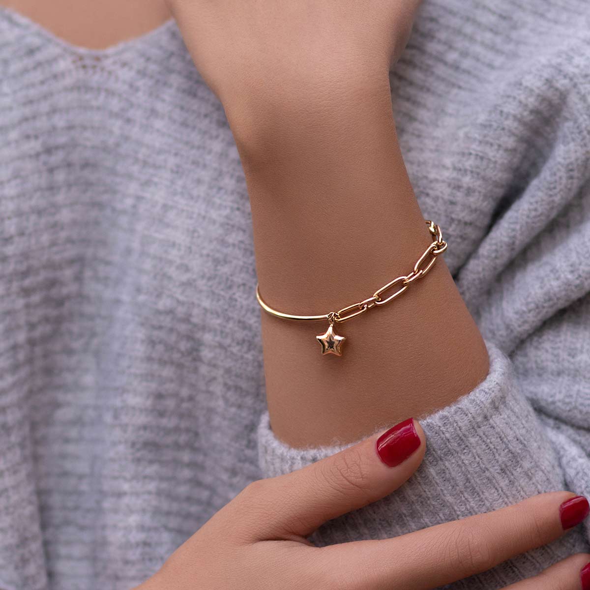 دستبند زنجير طلا  کد BMOH042