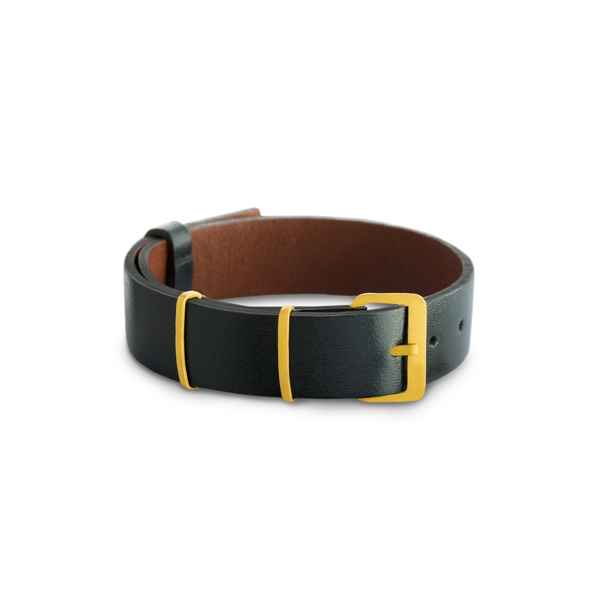 دستبند چرم و طلا  کد BM310