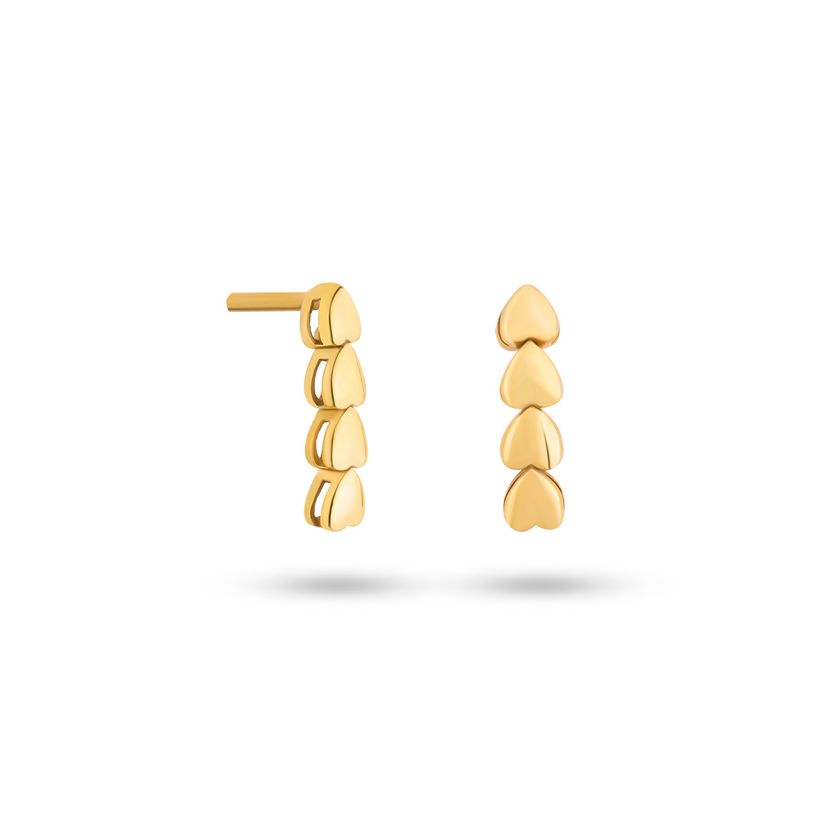 گوشواره گوشواره میخی طلا طرح تنیسی قلب کد EM349