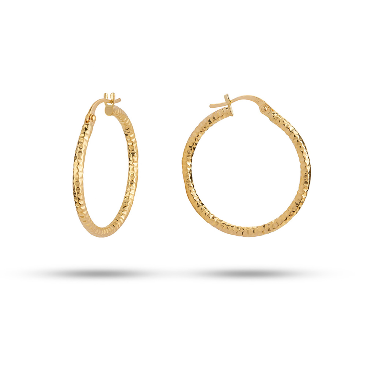 گوشواره گوشواره حلقه ای طلا طرح لوزی بزرگ  کد EMR162