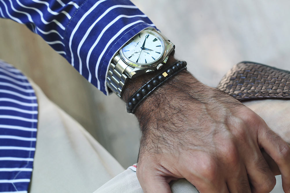 دستبند چرم و طلا  کد BMD010